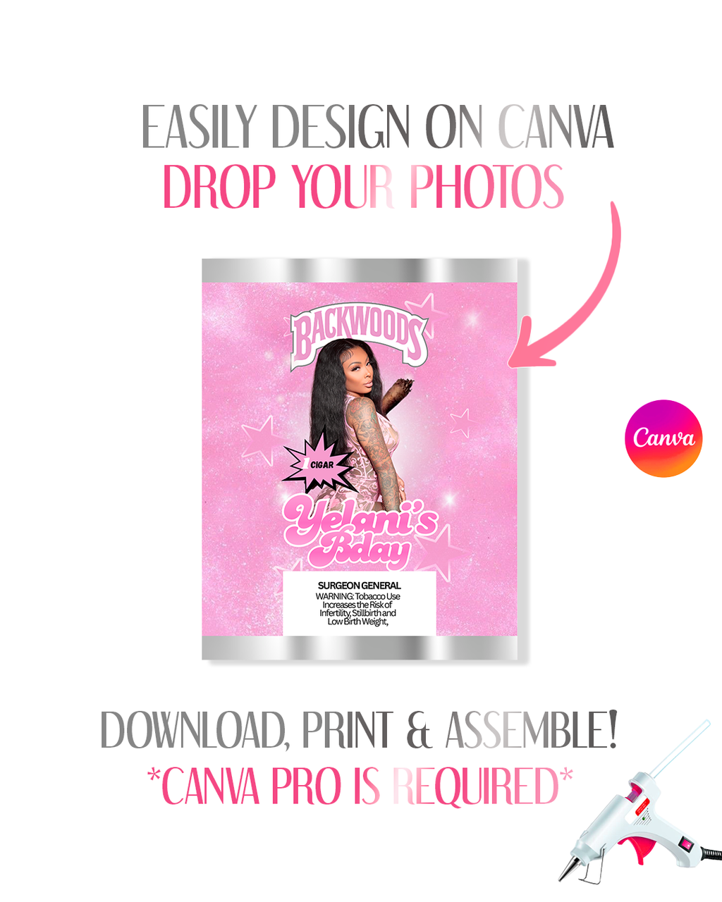 Pink birthday party template