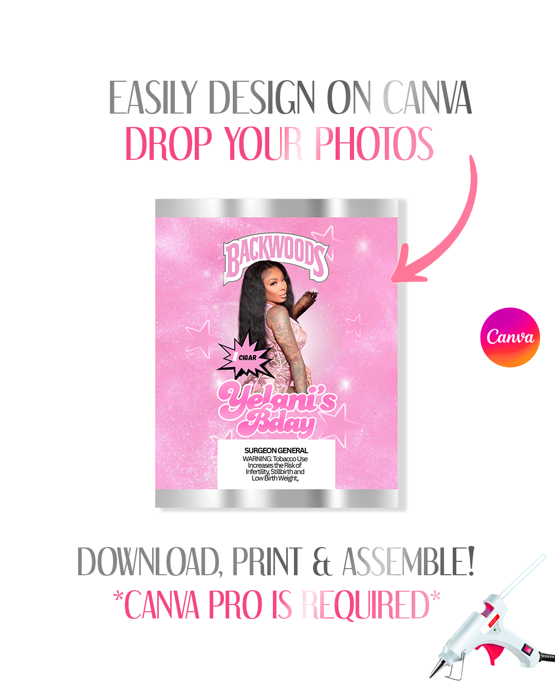 Pink birthday party template