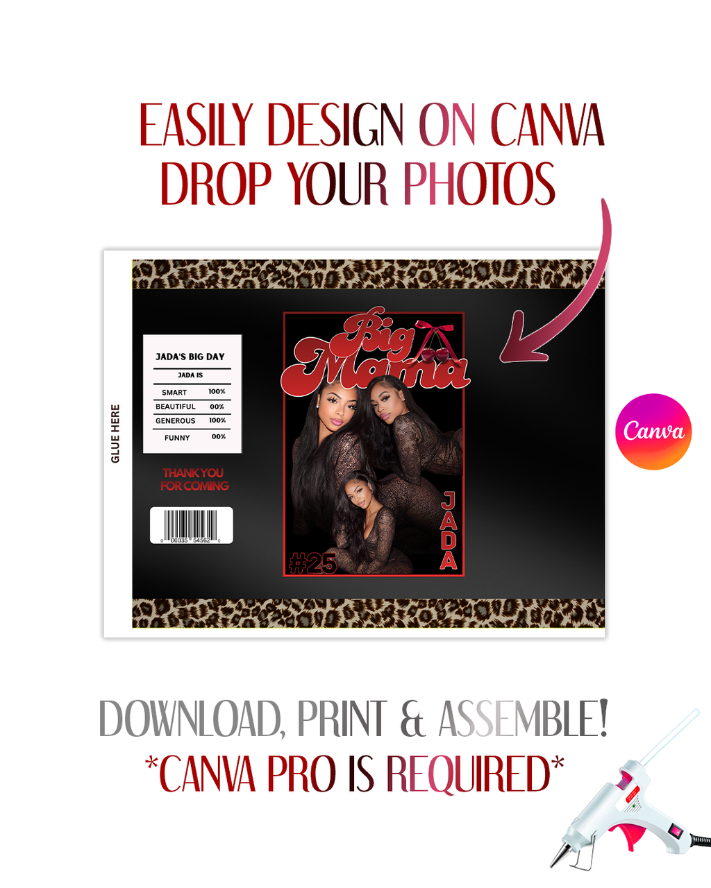 Big mama birthday party bundle - Template